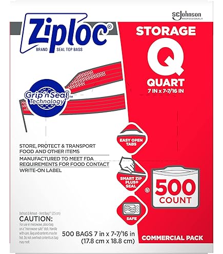 Amazon.com: Ziploc 696187 Double Zipper Freezer Bags, 1Qt, 2.7Mil